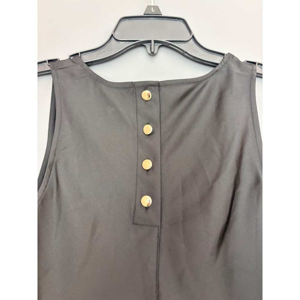 J.Crew Womens Black Sleeveless Shell Top Gold Button Back BP574 XS NWT - Picture 4 of 8